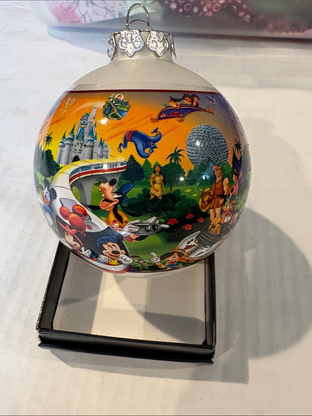 Disney Multicolor Park Characters Glass Ornament – Orange, Blue, Green